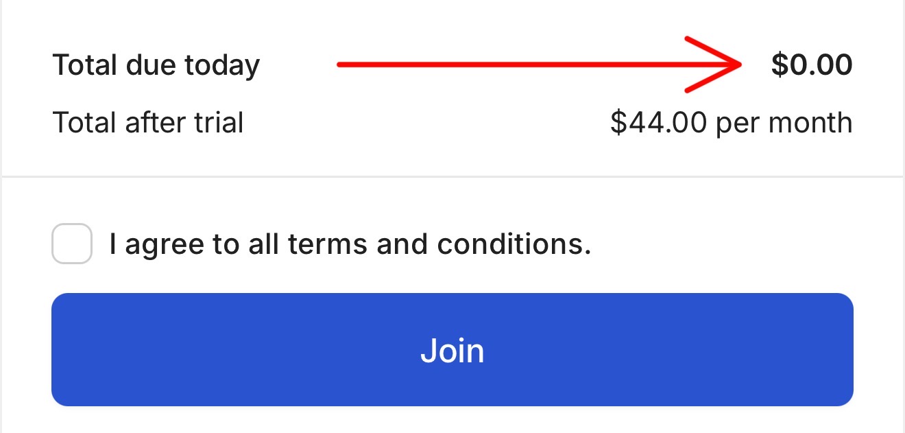 Deal Soldier checkout screen showing total due today of 0 dollars