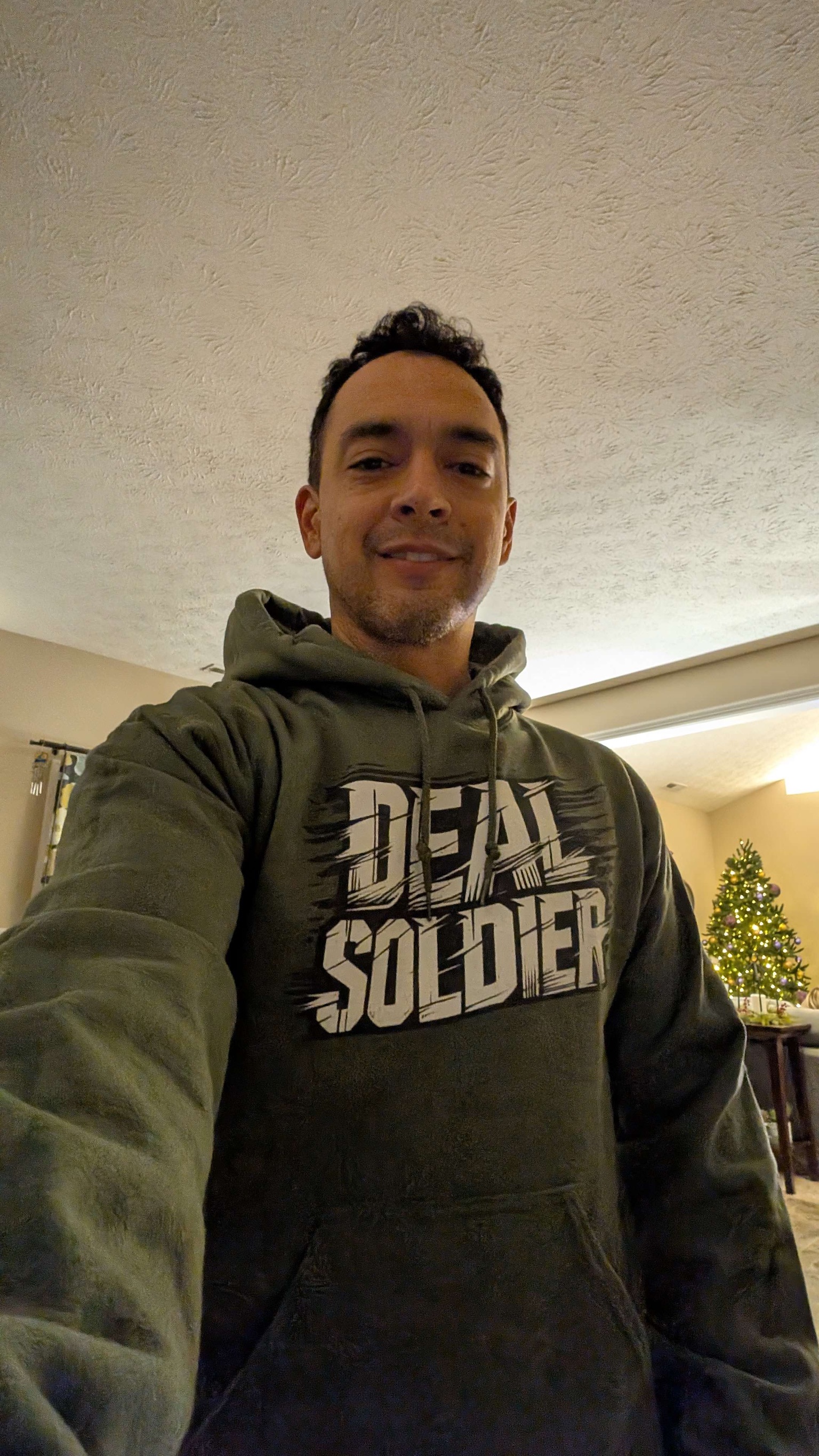 Deal Soldier member wearing a Deal Soldier hoodie