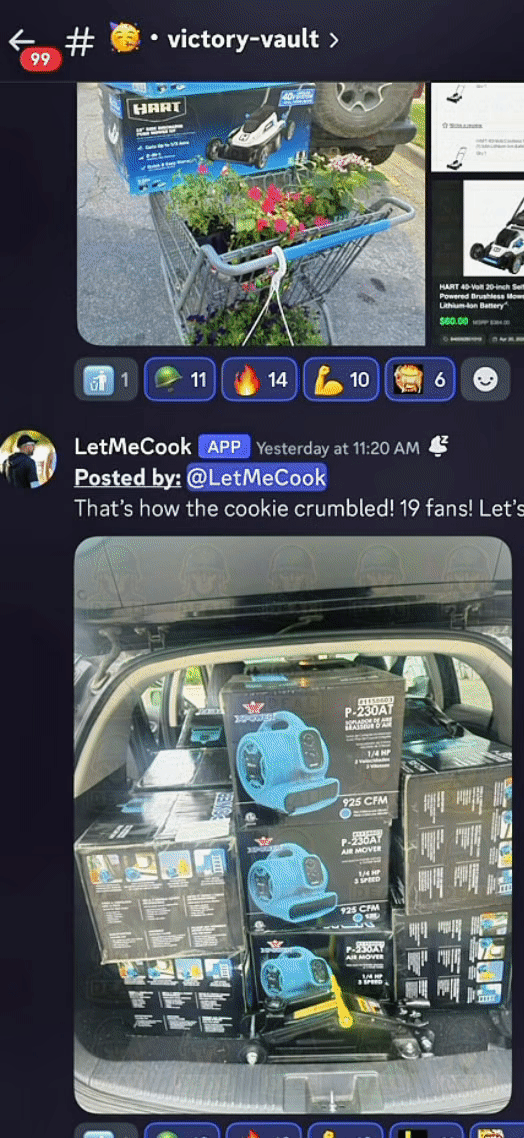 Victory Vault, Discord channel where Deal Soldier members post their wins